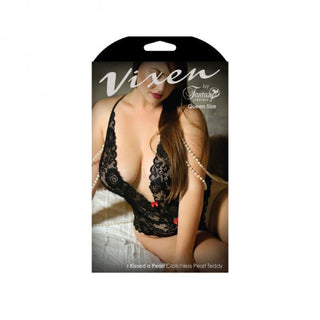 Vixen I Kissed A Pearl Lace & Pearl Teddy
